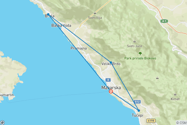 Karte von Kroatien - Silvester in Dalmatien (8 Tage)