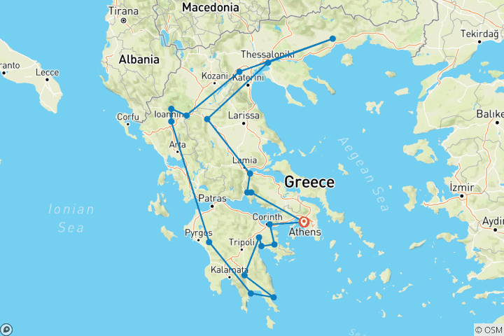 Kaart van Semi-Privé 12-daagse rondleiding met gids door Unesco