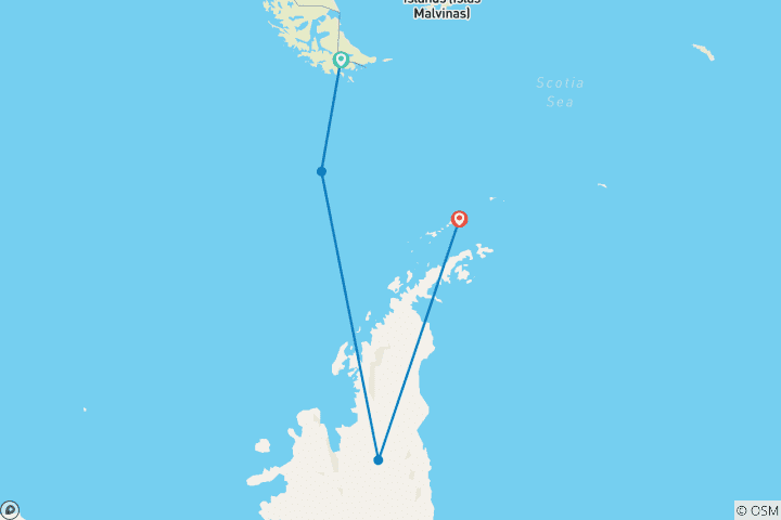 Map of Classic Antarctica - M/V Ocean Albatros (from Ushuaia to South Shetland Islands)