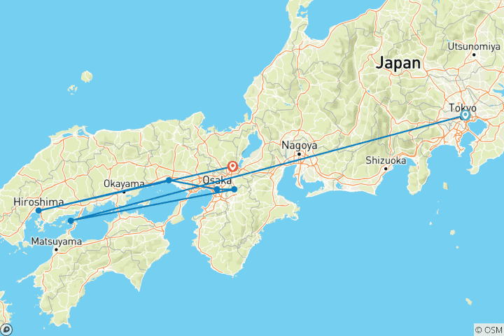 Karte von Japan: Höhepunkte - komfortabler unterwegs