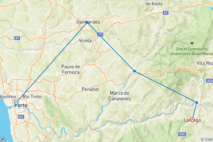 Karte von Vom Atlantik ins Douro-Tal PREMIUM (7 Tage)
