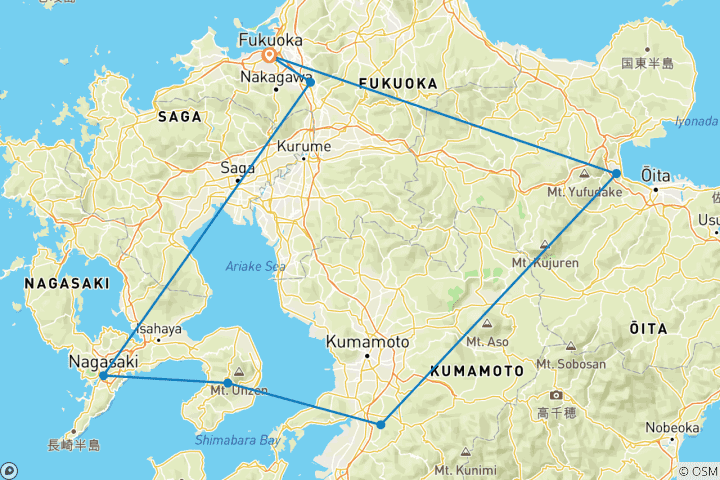 Karte von Schätze von Kyushu