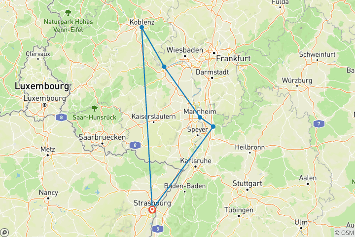 Mapa de El Rin enloquecido : Un crucero animado lleno de leyendas, sabores y buen humor (crucero puerto a puerto) - MONA LISA