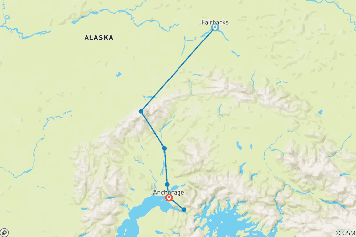Carte du circuit Les aurores boréales en Alaska
