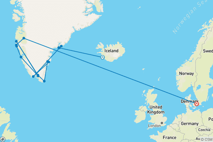 Carte du circuit Greenland Explorer (Ocean Victory)