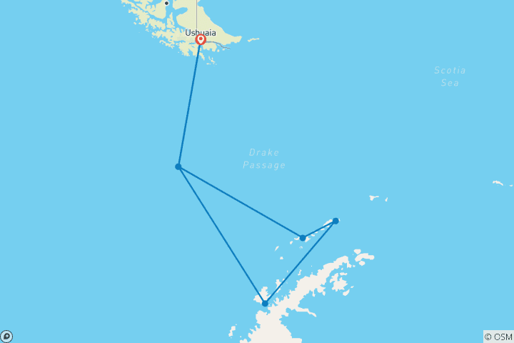 Map of New Year's Antarctic Circle Crossing (Ocean Victory)