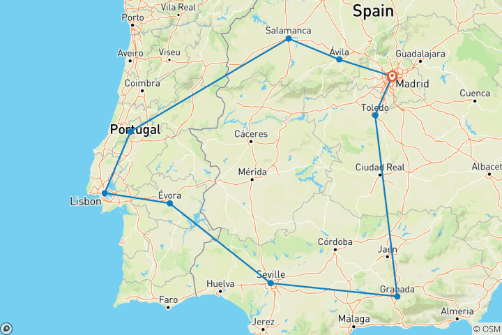 Karte von Erstaunliches Spanien und Portugal