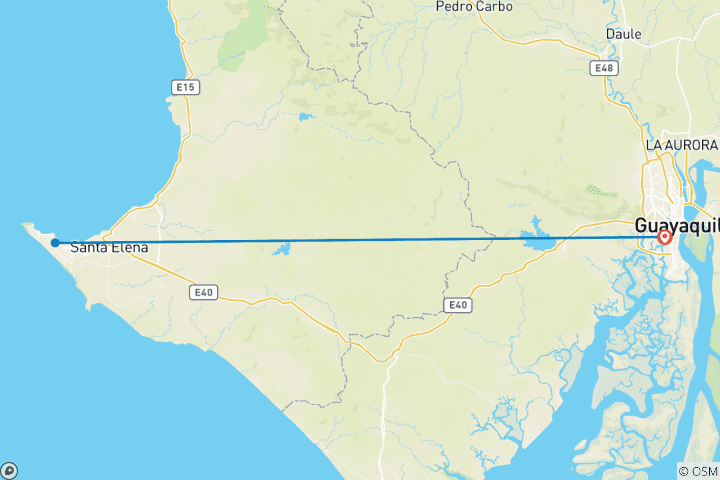 Map of Ecuador: Guayaquil, Mangrove or Salinas - 4 days