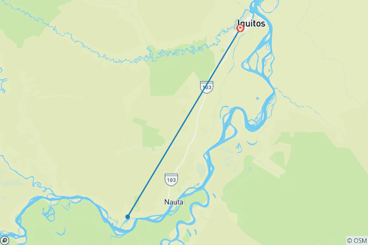 Karte von 4 Tage Zafiro Amazonas-Kreuzfahrt in Peru - Expedition zur Hochwassersaison