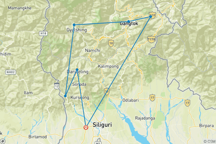Karte von Himalaya Panorama Trails von G Experiences
