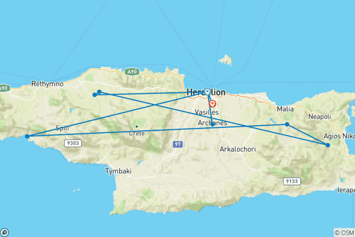 Karte von Silvester auf Kreta (8 Tage)