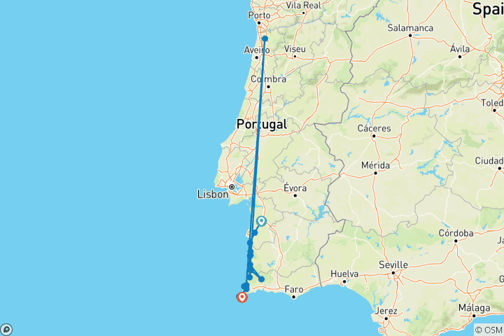 Karte von MTB Atlantik-Trails (8 Tage)