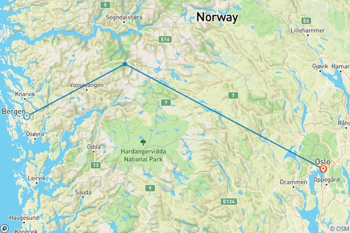 Karte von Weihnachten in den Fjorden