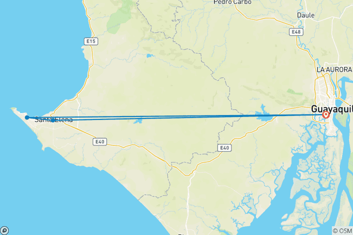 Map of Ecuador: Essential Guayaquil, Mangroves and Pacific Beaches - 5 days/4 nights