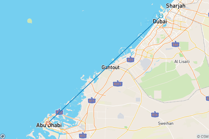 Mapa de Escapada a Dubai más 3 noches de Crucero Arabia Icónica