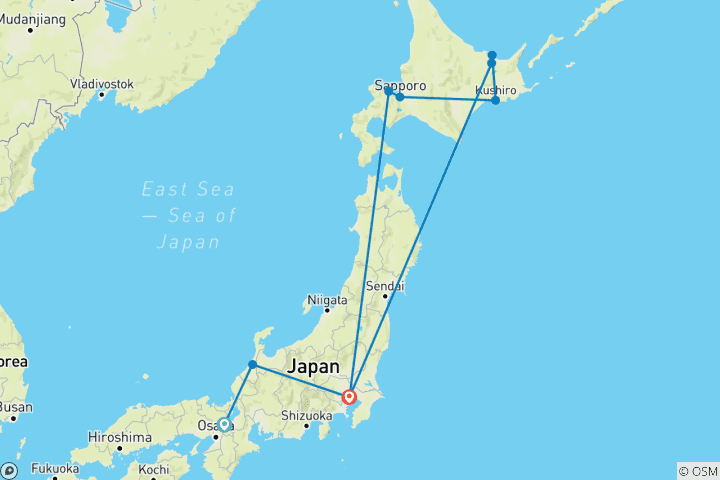 Kaart van Japan Winteravontuur (2027-28)