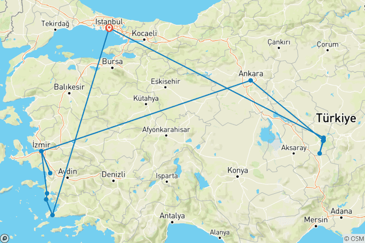 Kaart van Handtekening: Istanbul, Efeze & Cappadocië in Turkije National Geographic Journeys
