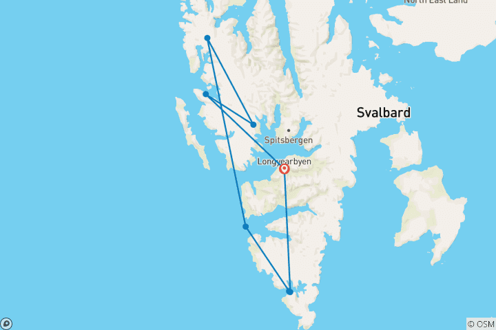 Kaart van West-Svalbard (9 Dagen)