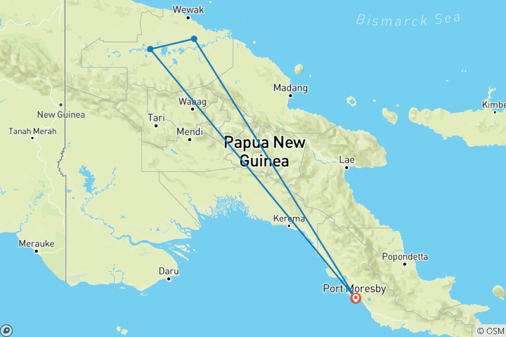 Karte von Sepik River Kultur- und Abenteuertour - Papua-Neuguinea