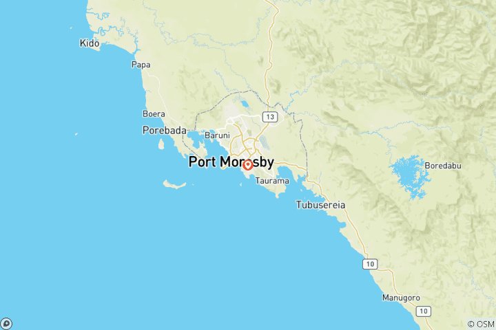 Karte von Port Moresby & Zentral-PNG Kultur- und Abenteuerreisen