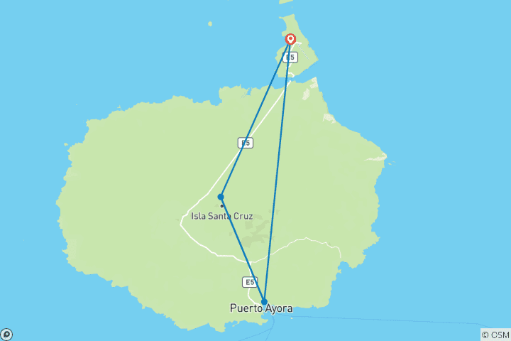 Mapa de Ecuador: Galápagos Clásico - Isla Santa Cruz y Playas del Archipiélago - 4 Días/3 Noches