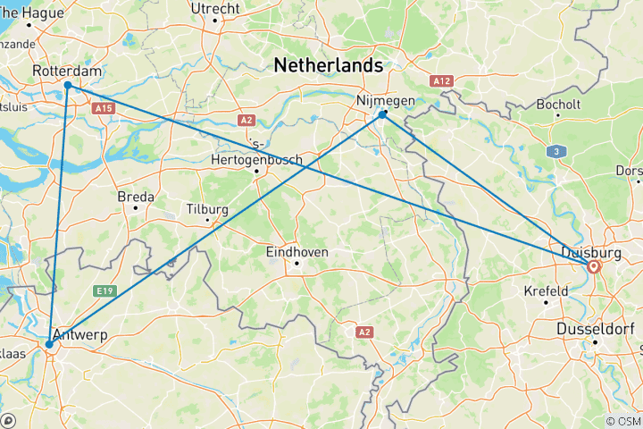 Karte von Rhein & Schelde Metropolen Erlebnis 2027