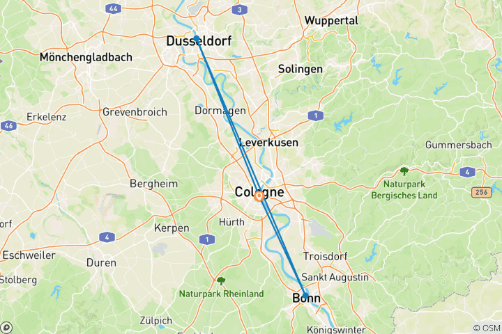 Karte von Mini-Kreuzfahrt Rheinlaune im Rheinland 2027