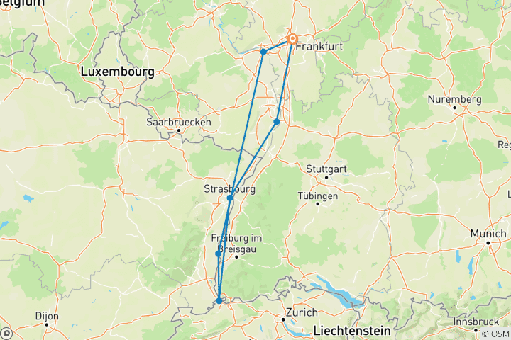 Karte von Kurs Südlicher Rhein 2027