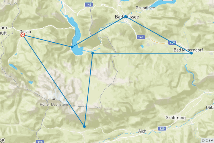 Map of Dachstein Circuit Hike