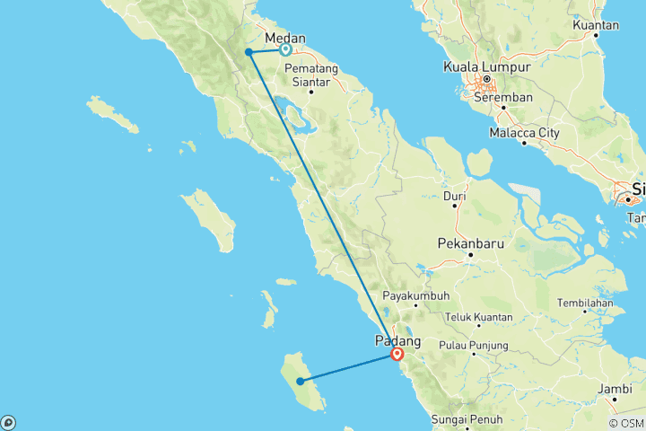 Carte du circuit Les points forts de Sumatra - 10 jours