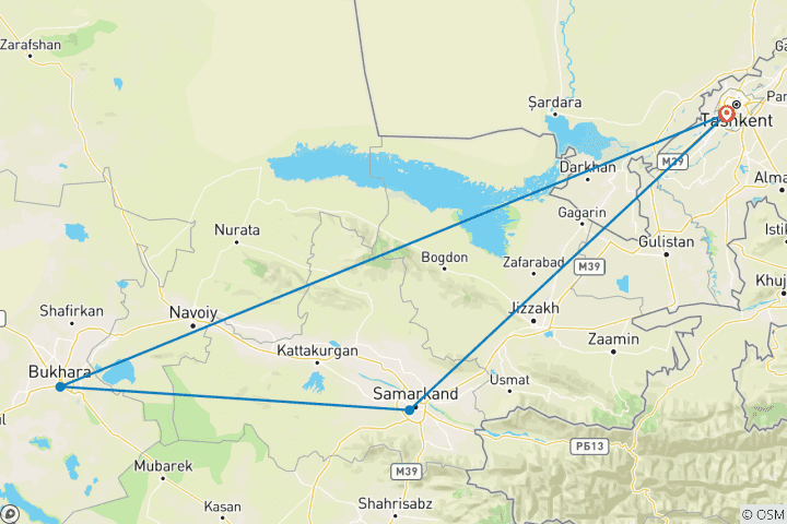 Carte du circuit Ouzbékistan - la perle de la route de la soie