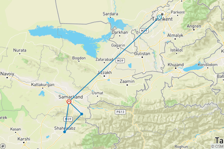Carte du circuit Saveurs de la route de la soie : Les délices de l'Ouzbékistan