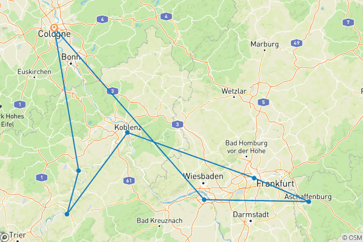 Karte von Main & Mosel Erlebnis 2027