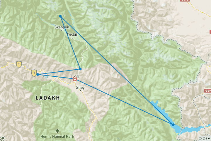 Karte von Leh & Ladakh Panorama Trails von G Experiences