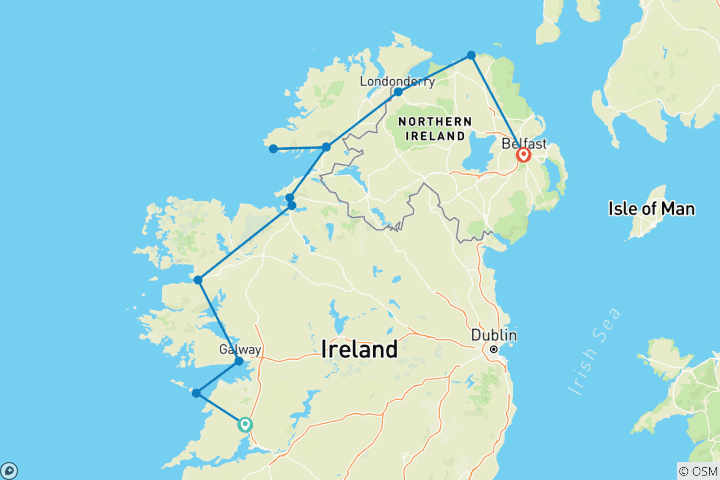 Map of Signature: Northern Ireland's Emerald Coast & Giant's Causeway National Geographic Journeys