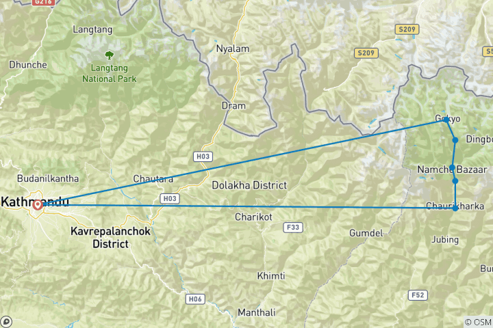 Map of GHT Everest & Rolwaling Traverse via Tashi Labsta Pass