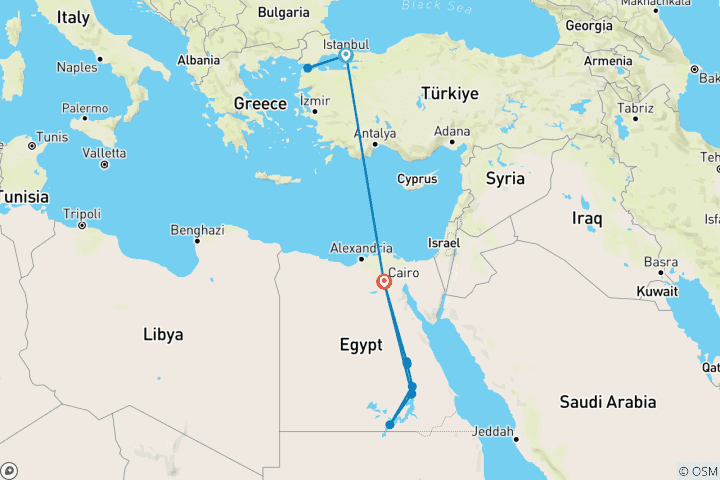 Mapa de Essential ANZAC & Felucca Explorer 2027 - 11 días (14 destinations)