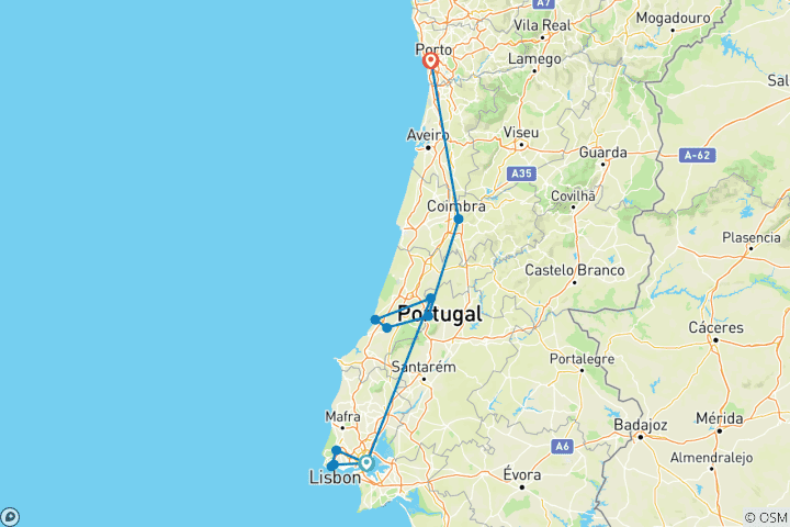 Mapa de Lo mejor de Portugal - Viaje en grupo reducido
