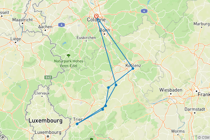 Karte von Mosel Romantik 2027 (8 Destinationen)