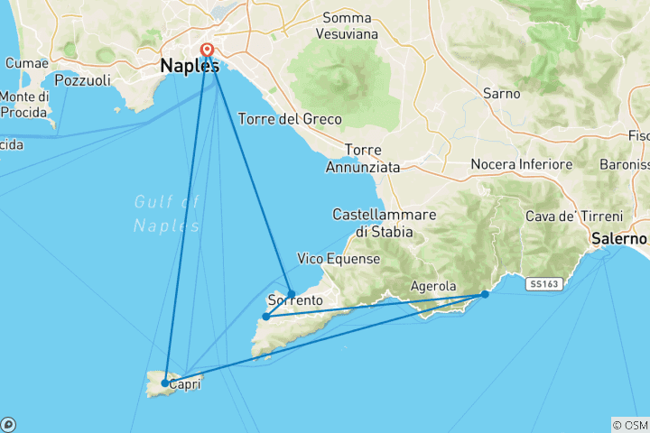 Kaart van Sorrento Ontsnappen