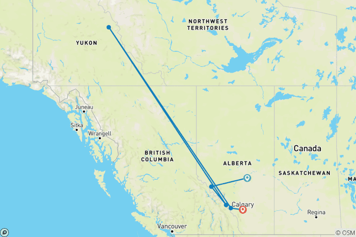 Map of Signature: Canada's Rocky Mountains, Banff & Indigenous Traditions National Geographic Journeys