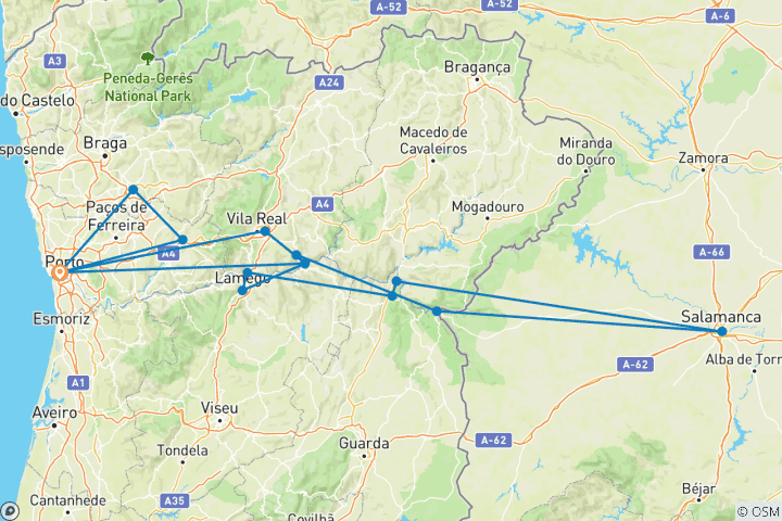 Kaart van Heerlijke Douro met Porto 2027