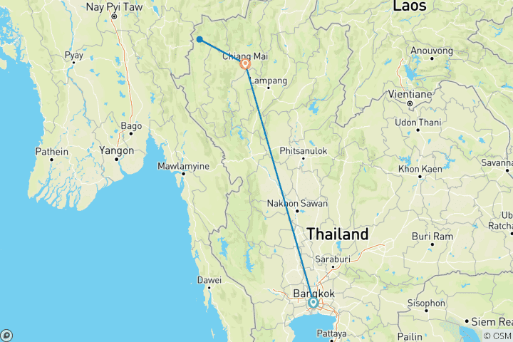 Karte von Entdeckungsreise durch Thailand (11 Tage)