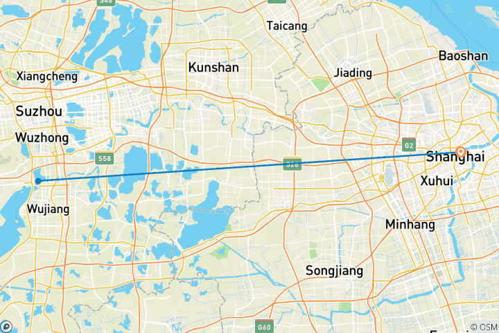 Mapa de Lo mejor de la ciudad de Shanghai - 4 días