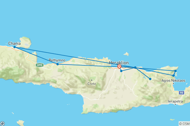 Karte von Kreta Schätze Erkundung - 7 Tage