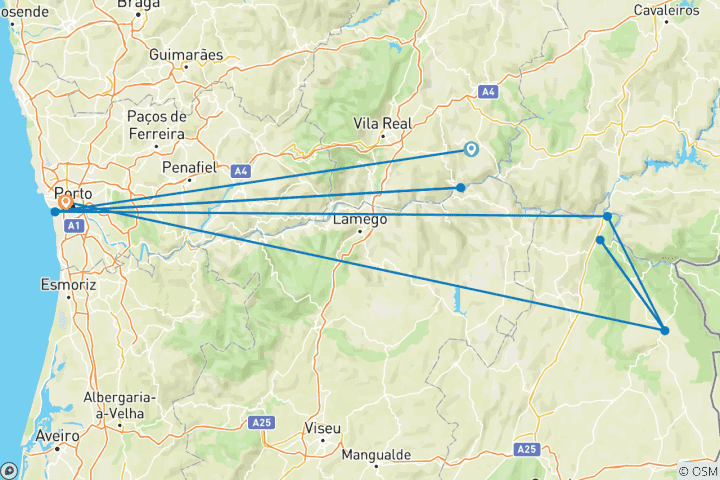 Karte von Douro & wildes Côa-Tal entdecken (8 Tage)