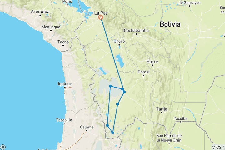 Mapa de Explorador de La Paz y Uyuni - 5 días