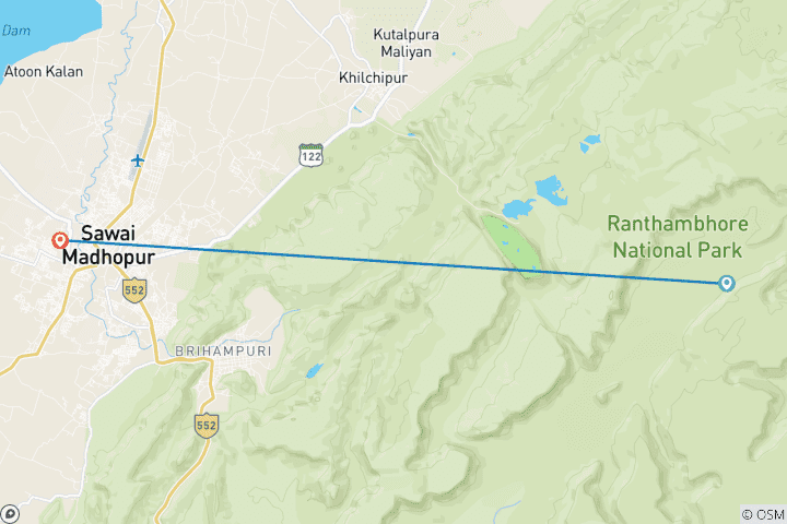 Kaart van Ranthambore tijgerroutes door G Experiences