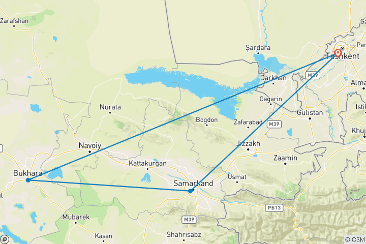 Kaart van Door het hart van Oezbekistan: 4-daagse tour