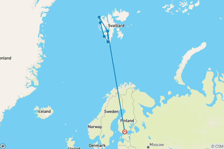 Map of Svalbard in Spring: Sea Ice, Pristine Snow and Wildlife (12 Days)